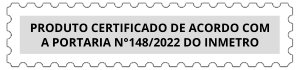 Imagem de um aviso que deixa claro que os produtos do site são certificados pelo Inmetro